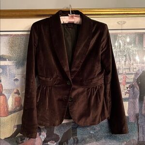 Elegant Green Velvet Women's Blazer